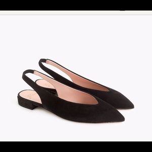 J. Crew Suede V front Slingbacks